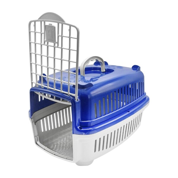 Transportadora Rígida Para Mascotas N3 Perro Gato Resistente Variante Color Azul