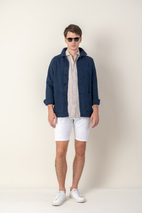 Sobre camisa Lino Azul