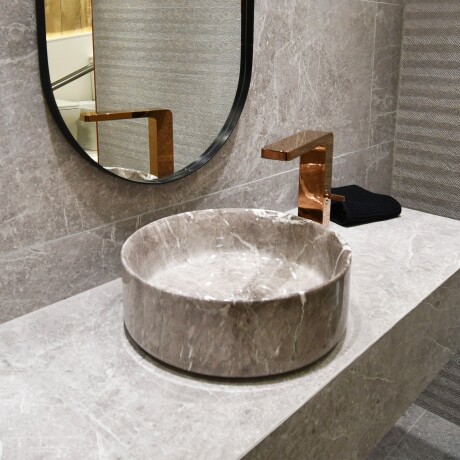 Bacha De Apoyo, Marmolada,36X36X12.5,Con Válvula. GAMAS DE GRIS