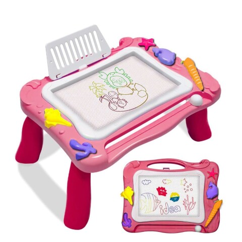 Pizarra Magica Magnetica Mesa Dibujo Infantil Niños Accesor. Variante Color Rosa