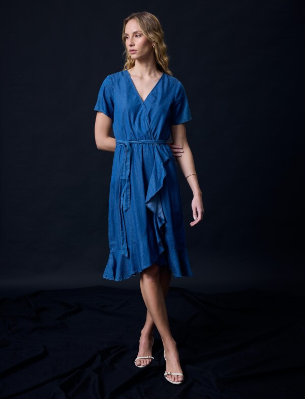 Vestido Tencel Det Lazo JEAN