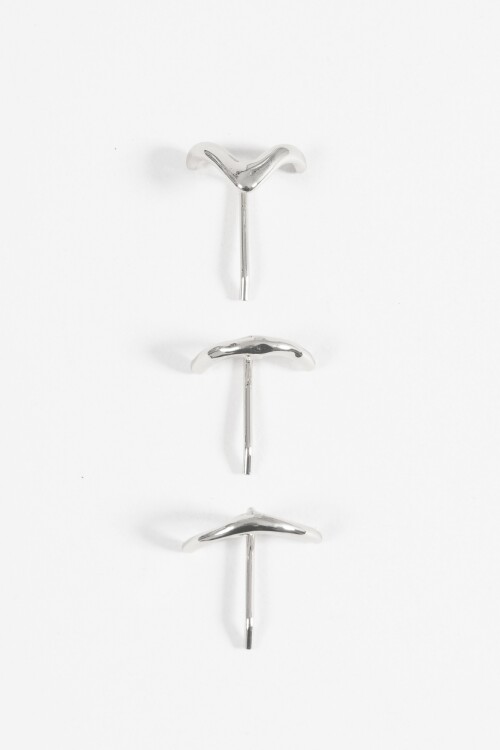 Set de horquillas metálicas wavy plateado