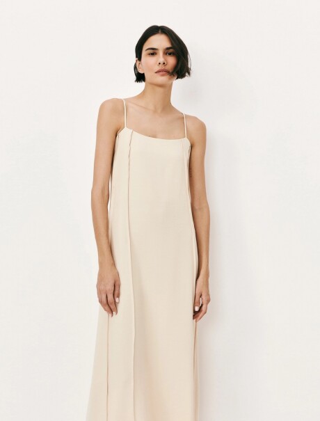 VESTIDOS LARGO SIN MANGAS BEIGE