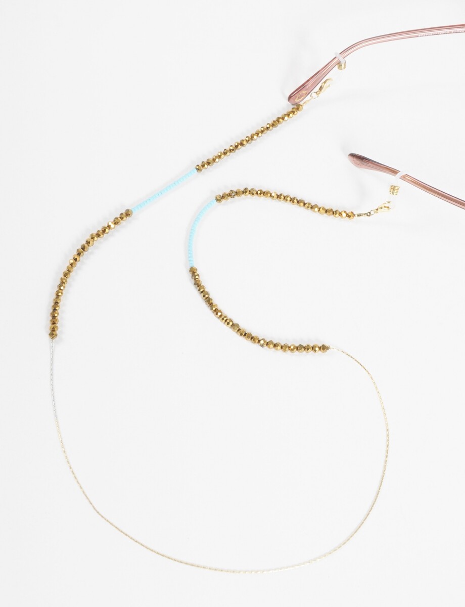 Correa para lentes mostacillas - dorado 