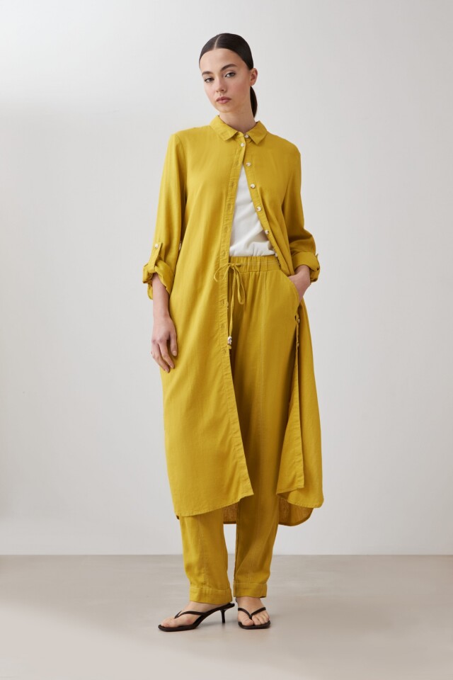 Pantalón pijama de lino pistacho