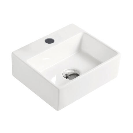 Bacha Rectangular De Apoyo Y/O Colgar Blanca Brillo 33,5X29X11,5 Con 1 Agujero Para Monocomando 000