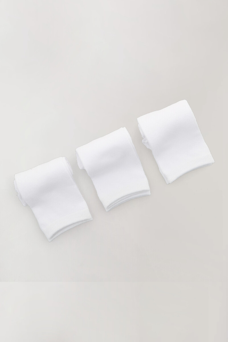 Pack x3 crew lisas niños jk Blanco