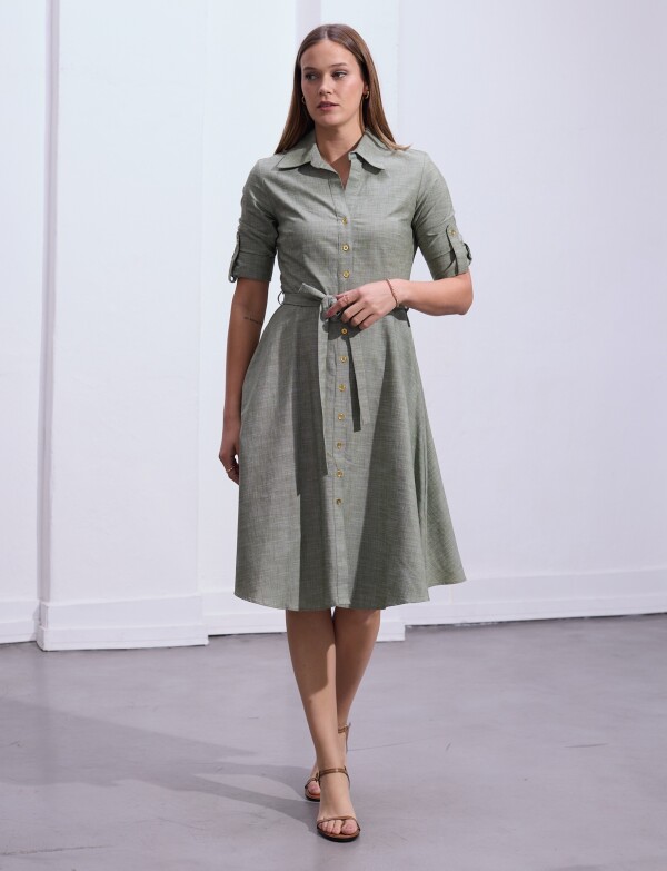 Vestido Camisero Lazo OLIVA