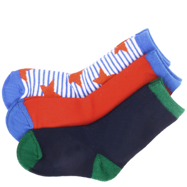 Medias de niños Croco Kids MEDIA STARS PACK X3 Azul / Rojo / Verde