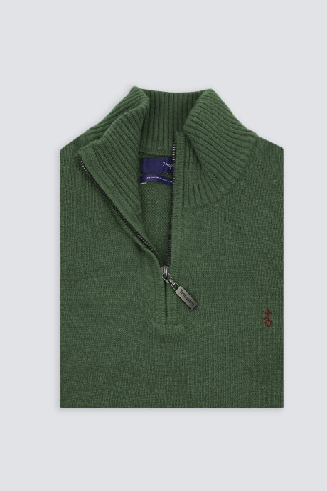 Remera Medio Cierre Criollo Verde Claro