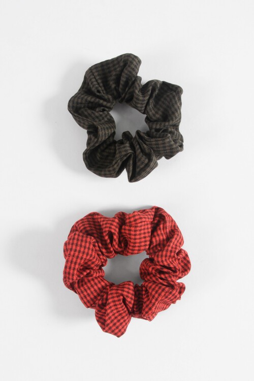 Set de gomitas scrunchie vichy multicolor