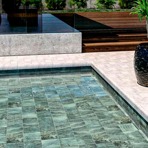 Ceramica Verde Brillo Textura 10X10Cm Piso Piscina GAMAS DE VERDE