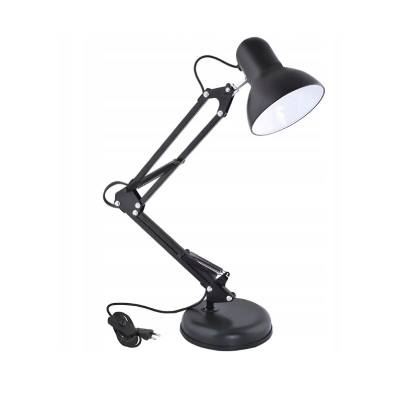 Lampara de mesa articulada ajustable con pinza y base blanca Lampara de mesa articulada ajustable con pinza y base blanca