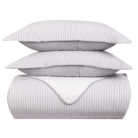 SET CUBRECAMA QUEEN ALGODON MARIN