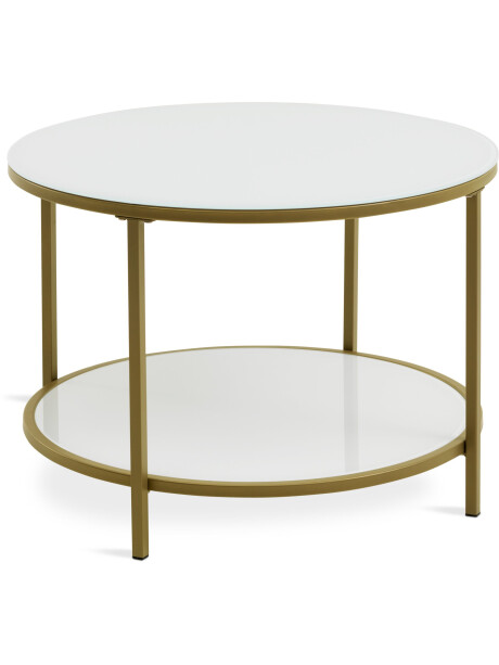 Mesa de centro GADEVANG Ø65 blanco/dorado Mesa de centro GADEVANG Ø65 blanco/dorado