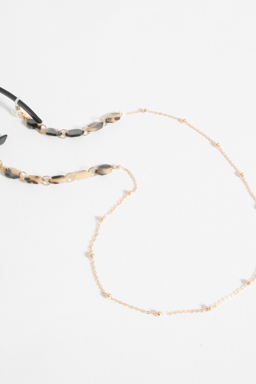 Correa lentes cadena con carey dorado