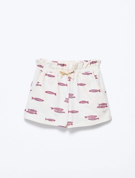 SHORT INFANTIL CON ESTAMPADO BEIGE