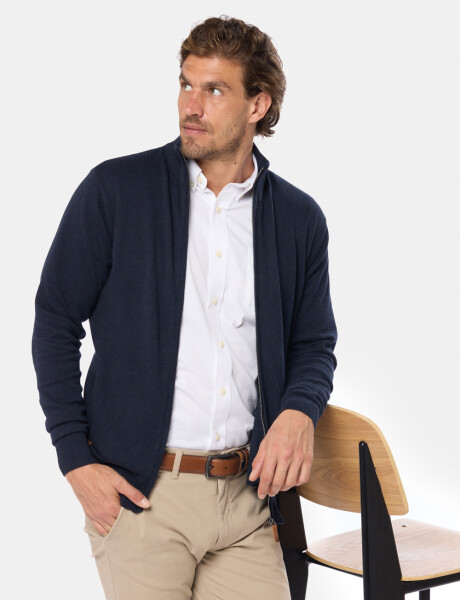 CAMPERA TEJIDA DE ALGODON Azul