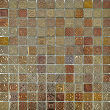 Mosaico Ocre Metalizado Rongguan Medida 29.8X29.8 Vidrio 000