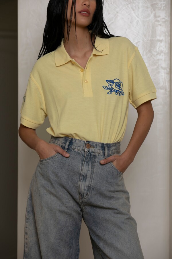 Remera Polo Rosa Amarillo