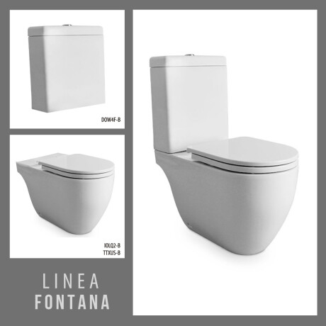 Juego De Inodoro Con Mochila Incluye Tapa Linea Fontana Marca Ferrum BLANCO