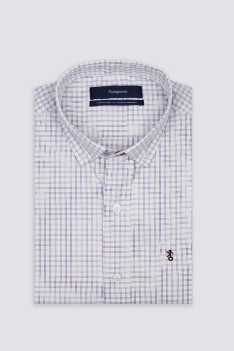 Camisa de Hombre Premium a Cuadros Cuadros Bordó