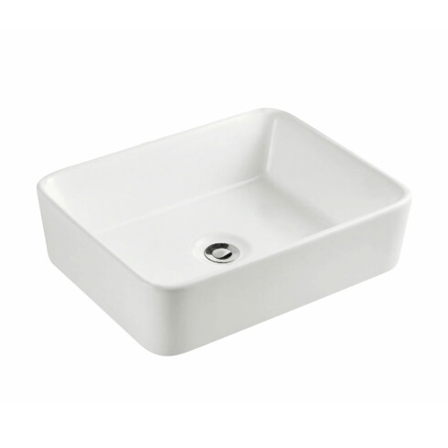 Bacha Rectangular De Loza Blanca Para Apoyar 48X37X13 No Incluye Valvula 000