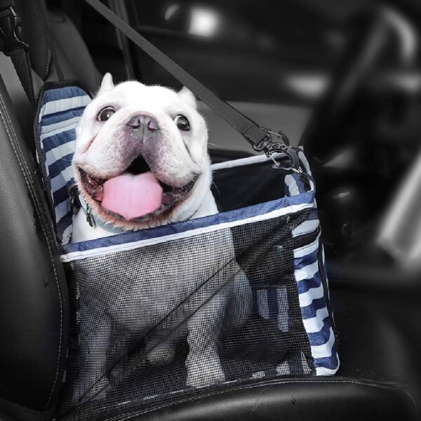 Bolso Transportador Auto Perro Gato Cubre Asiento Vehiculo Color Variante Ralla