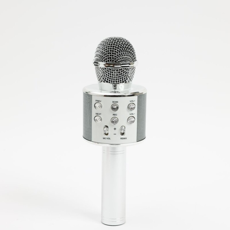 Micrófono WS858 económico con parlante y luces infantil GRIS Micrófono WS858 económico con parlante y luces infantil GRIS