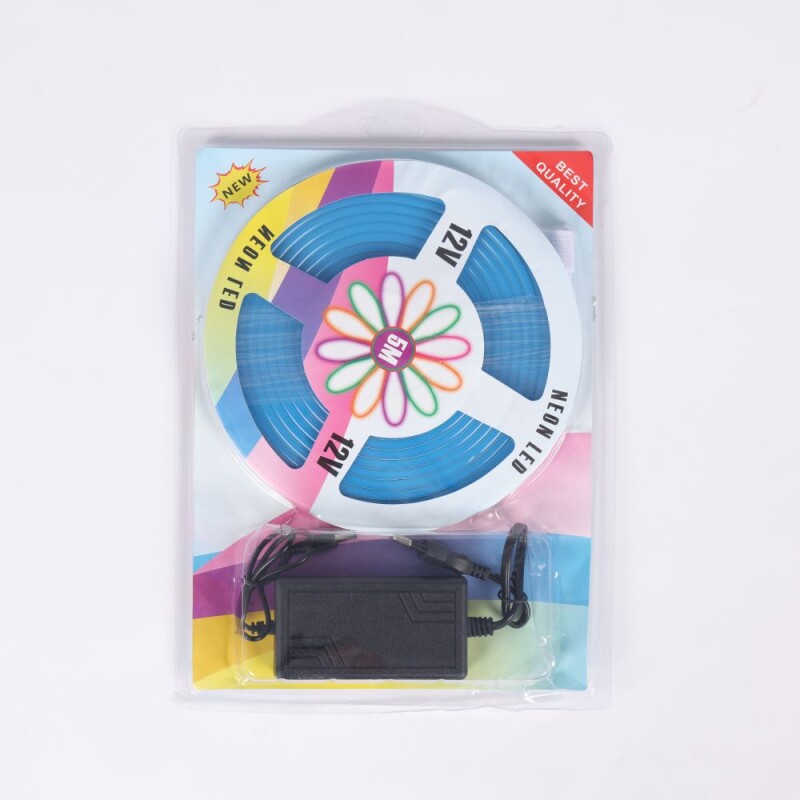 Kit Completo Cinta Tira Led Neon Flexible 5 Metros Celeste Kit Completo Cinta Tira Led Neon Flexible 5 Metros Celeste