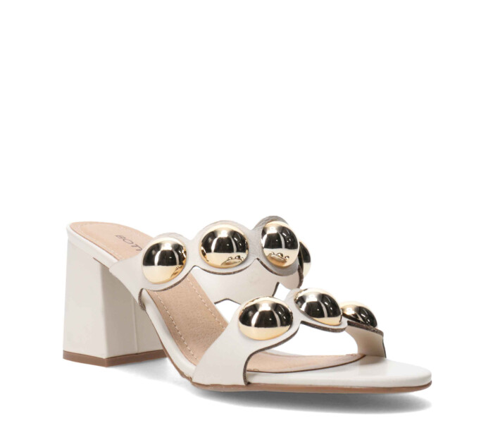 Sandalia de Mujer Bottero con apliques metalicos Blanco