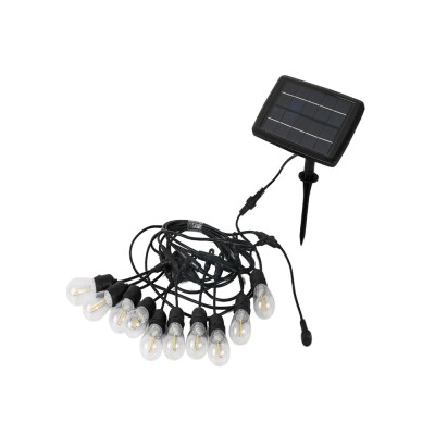 Guirnalda luces S14 5 metros 10 luces cálidas carga solar Guirnalda luces S14 5 metros 10 luces cálidas carga solar