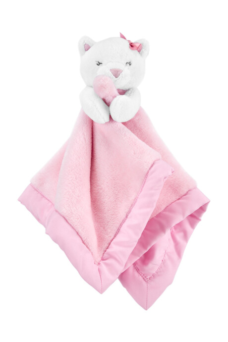 Peluche de apego, borde satén, diseño gatita Sin color