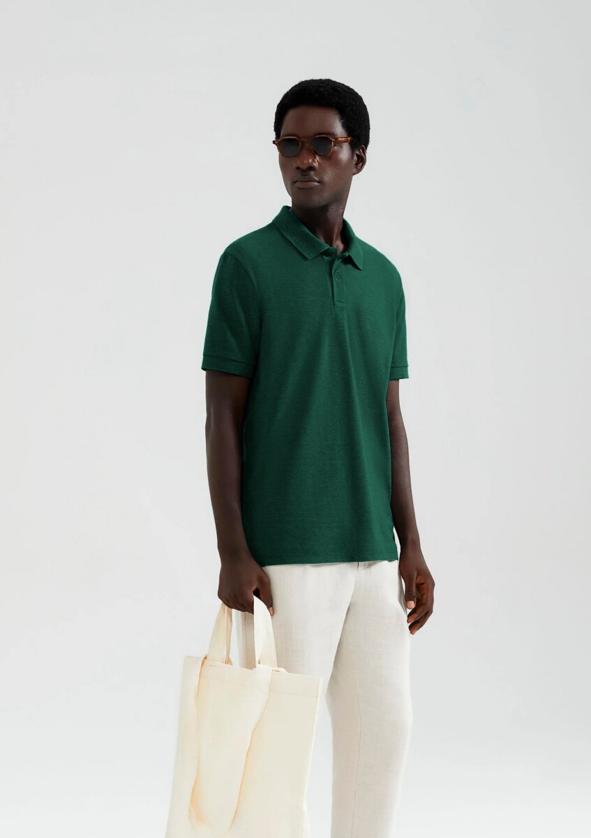 CAMISA DE CUELLO CON BORDADO - VERDE 