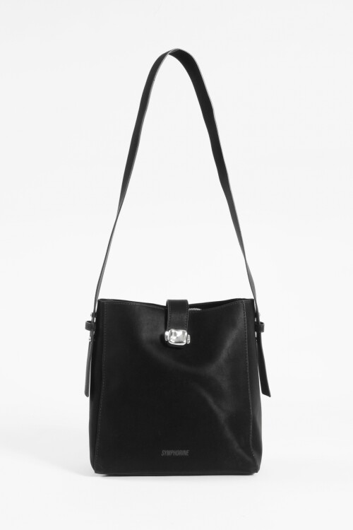 Cartera bandolera con hebilla negro