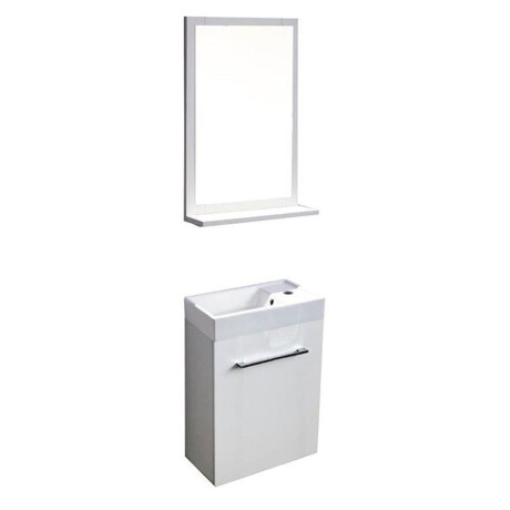 MUEBLE BAÑO EN MDF CON ESPEJO Y ESTANTE BLANCO - 39X21.5X50 BLANCO
