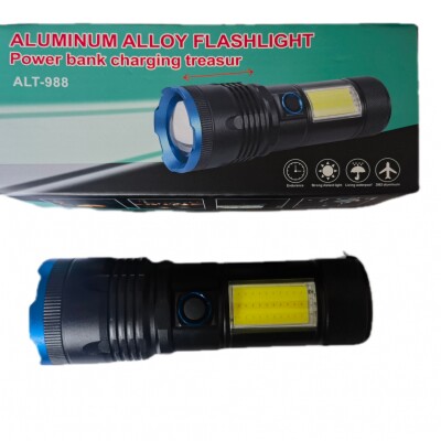 Linterna doble luz ALT988 aluminio para camping con zoom Linterna doble luz ALT988 aluminio para camping con zoom