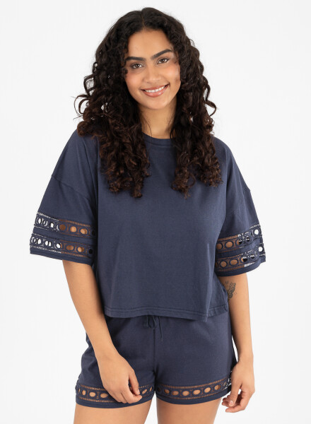 Cotton lace pj Azul