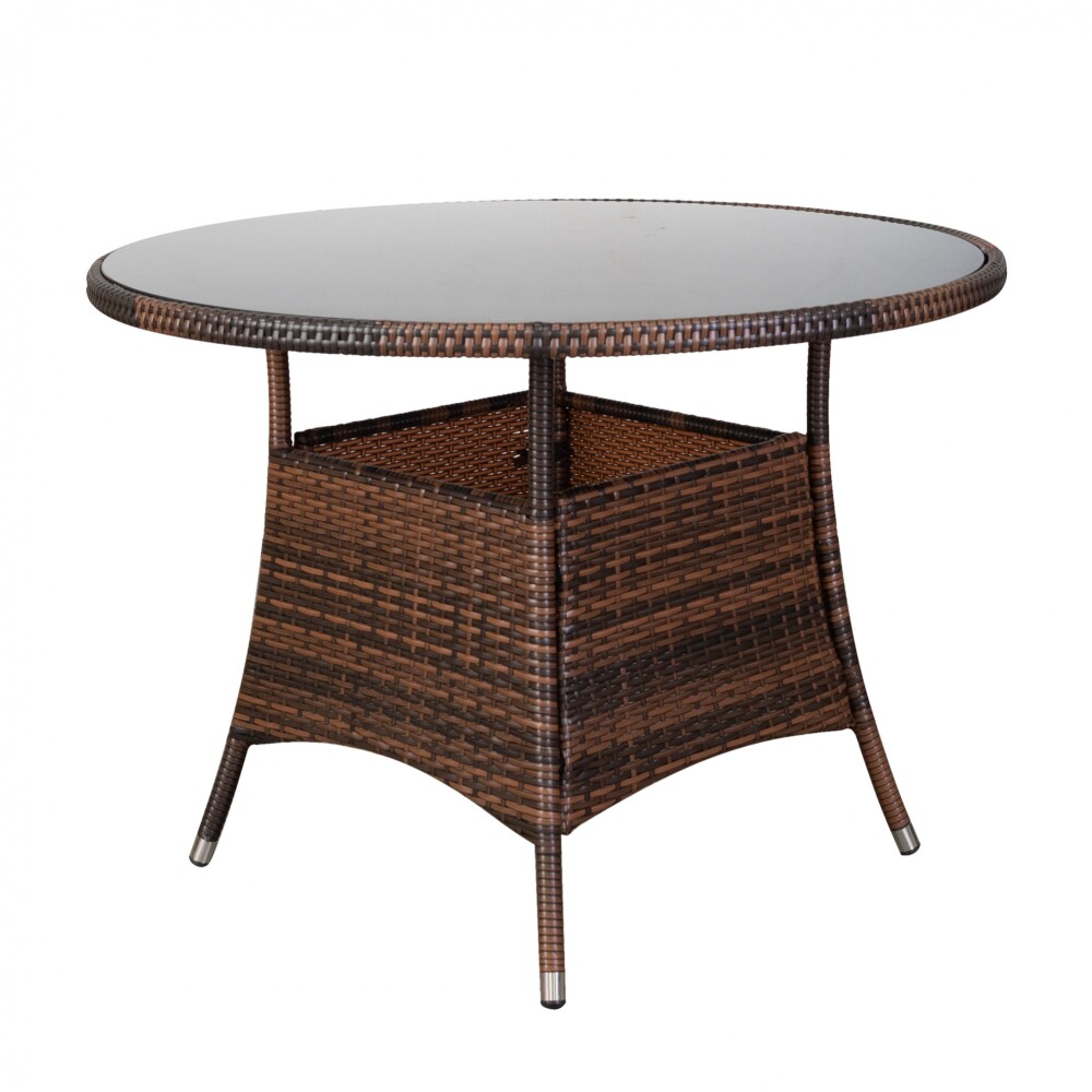 MESA MARRÓN RATTÁN SINTÉTICO Y ALUMINIO DOVER