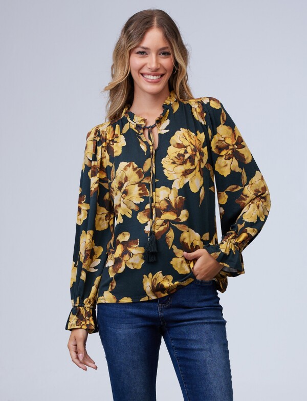 Blusa Floral Print MULTI/AMARILLO