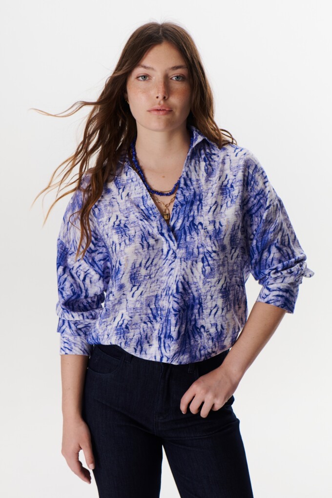 BLUSA HANNA ANIMAL AZUL