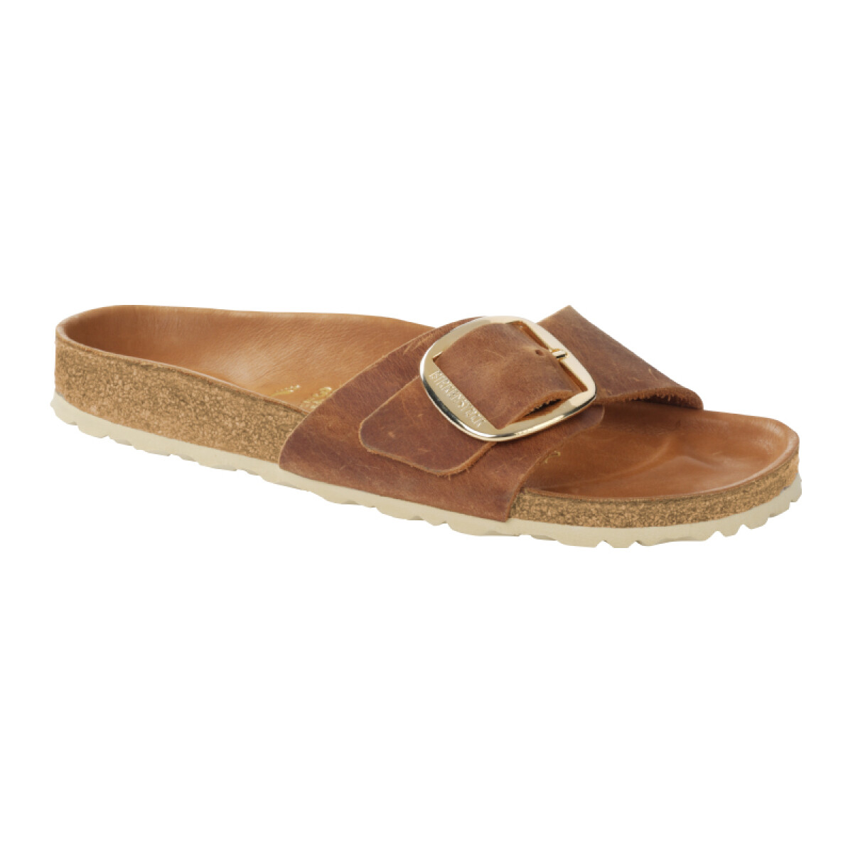 Sandalia Madrid Big Buckle Oiled Leather - Estrecho - Marron 