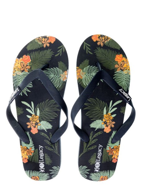 OJOTA CON DISEÑO TROPICAL Negro