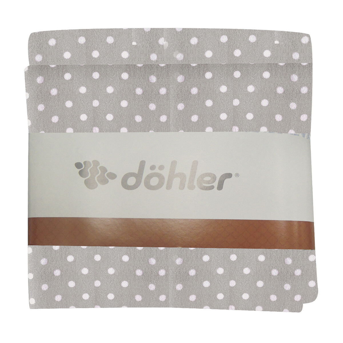 Pack X 2 Toallas Prisma Dohler Estampadas 100% Algodón - Gris / Lunares Blancos 