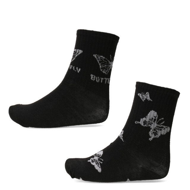 Medias de Niños N+ Mariposa x2 Negro - Gris