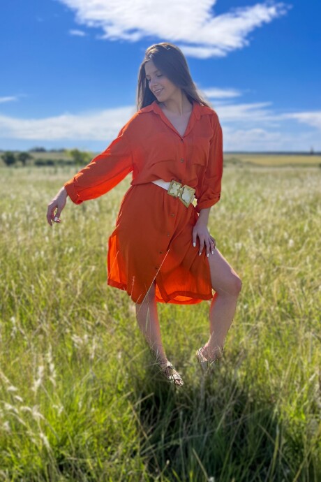 Vestido Caoba Naranja