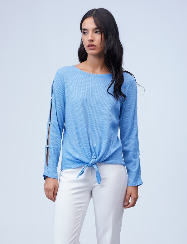 Blusa Lurex Brillo CELESTE