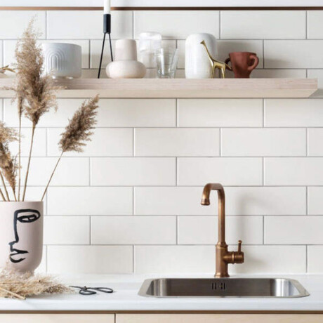 Ceramica Blanca Mate Liso 10X30Cm Pared GAMAS DE BLANCO