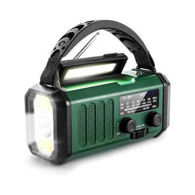 Radio con linterna verde con carga solar Radio con linterna verde con carga solar