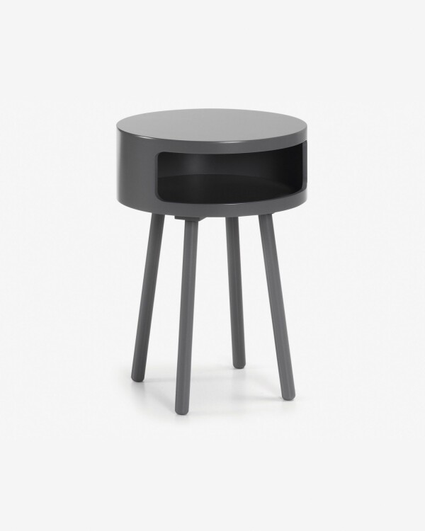 Mesa auxiliar Kurb B Ø 40 cm gris